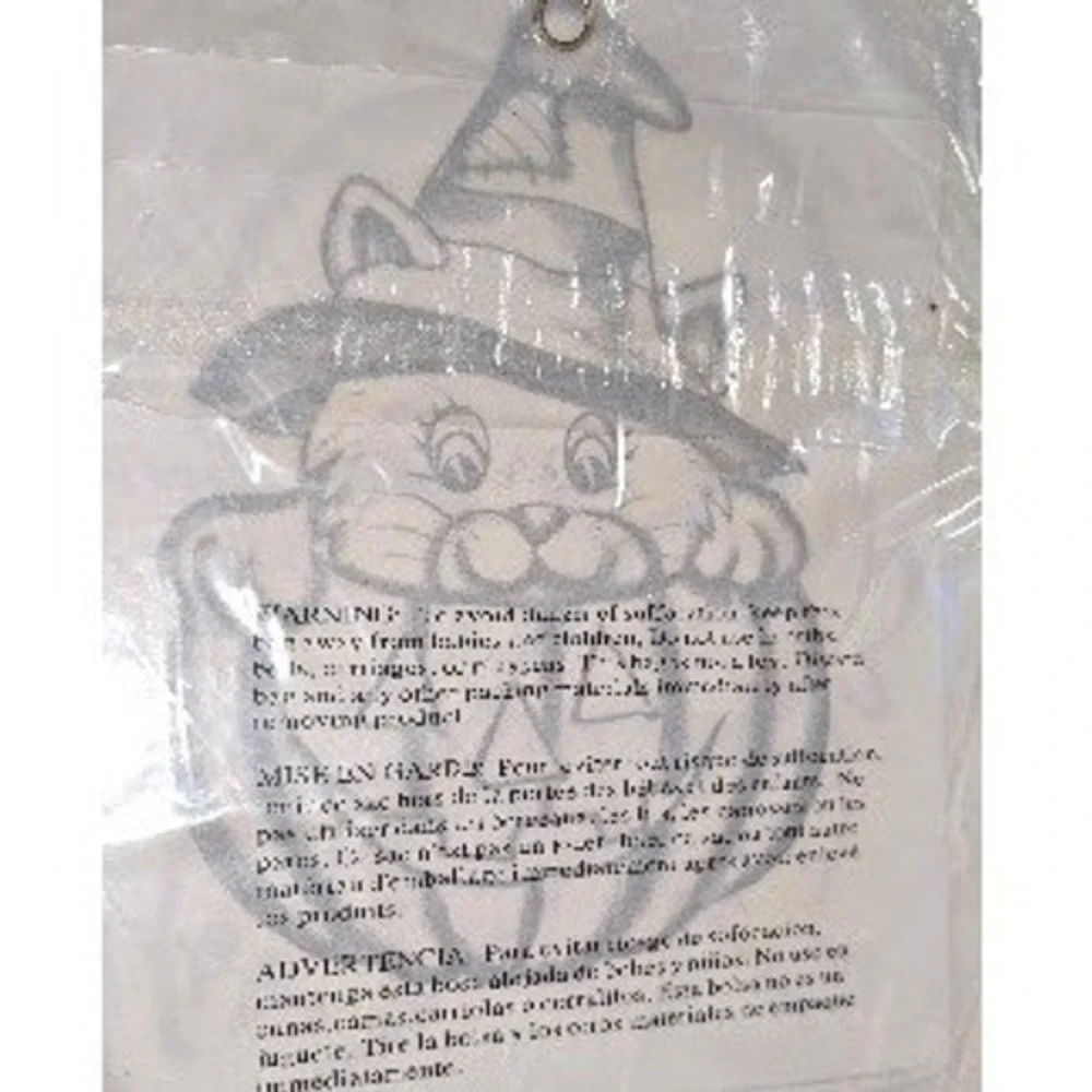 Vintage 1993 Dizzle Pre-Sketched Halloween Transfer Witch Cat Pumpkin Glow DIY